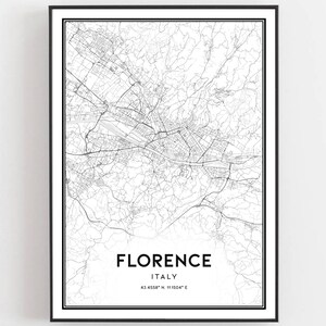 Florenz Karte Druck, Florenz Karte Poster Wandkunst, Florenz Stadtplan, Florenz Print Straßenkarte Dekor, Straßenkarte Geschenk, B194