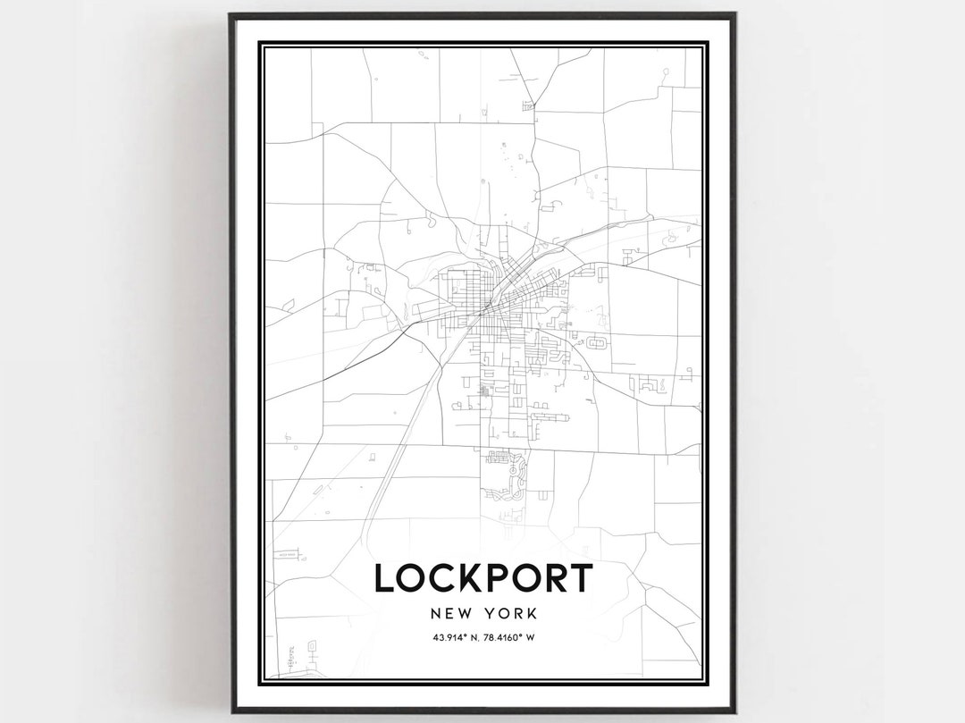 Lockport Map Print, Lockport Map Poster Wall Art, Ny City Map, New York