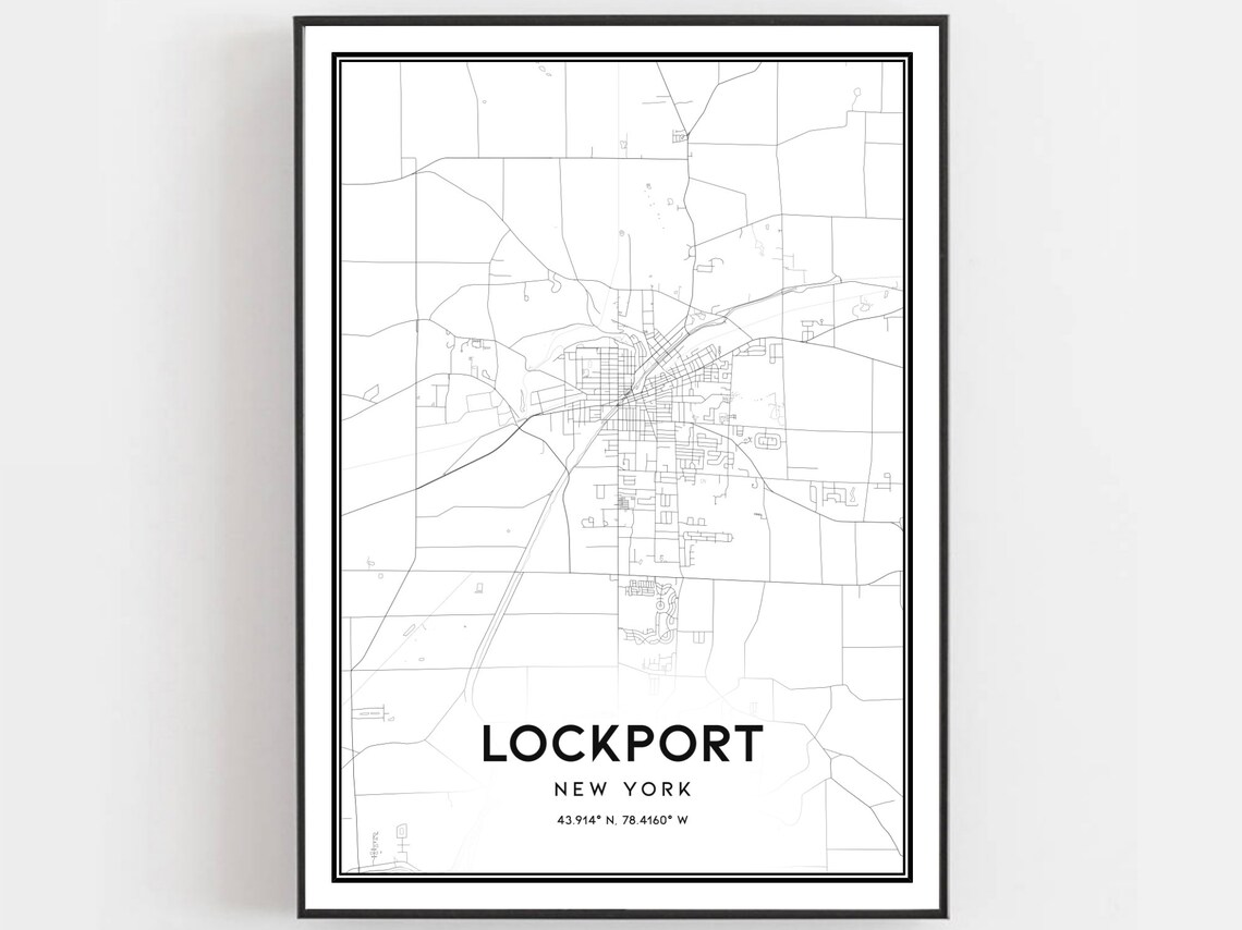Lockport Map Print Lockport Map Poster Wall Art Ny City Map Etsy
