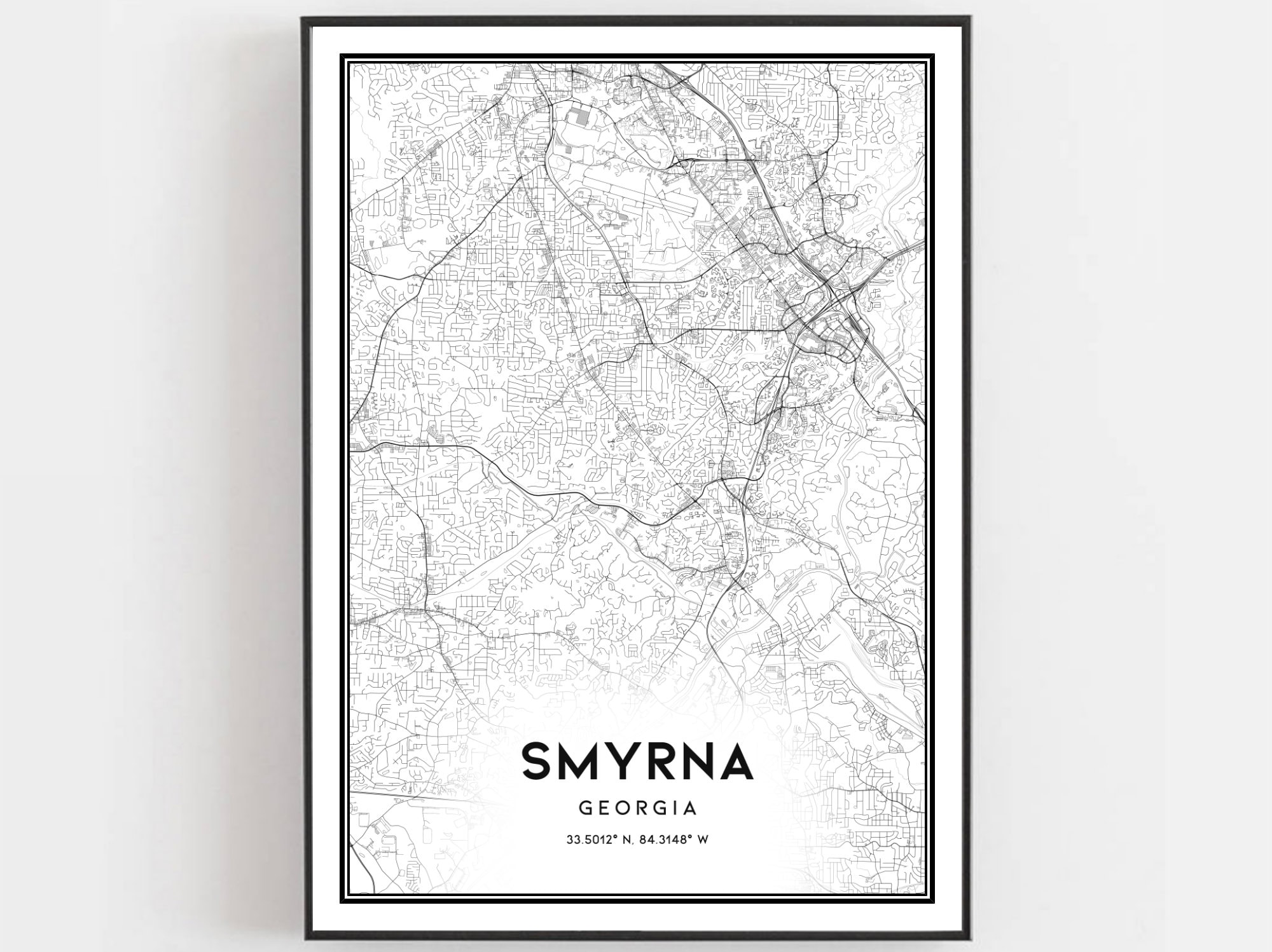 Smyrna Map Print Smyrna Map Poster Wall Art Ga City Map | Etsy