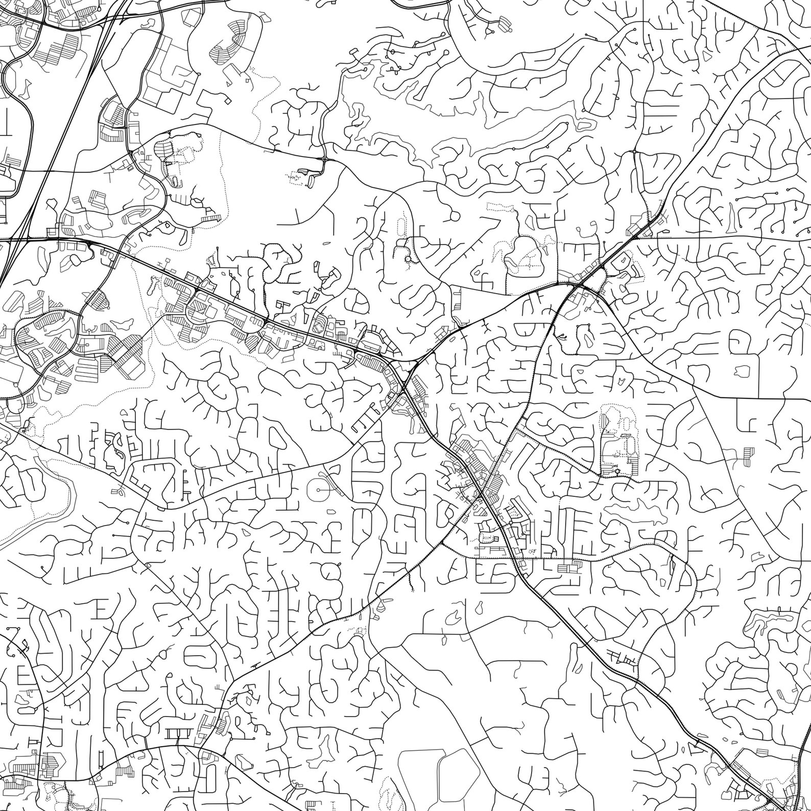 Johns Creek Map Print Johns Creek Map Poster Wall Art Ga Etsy