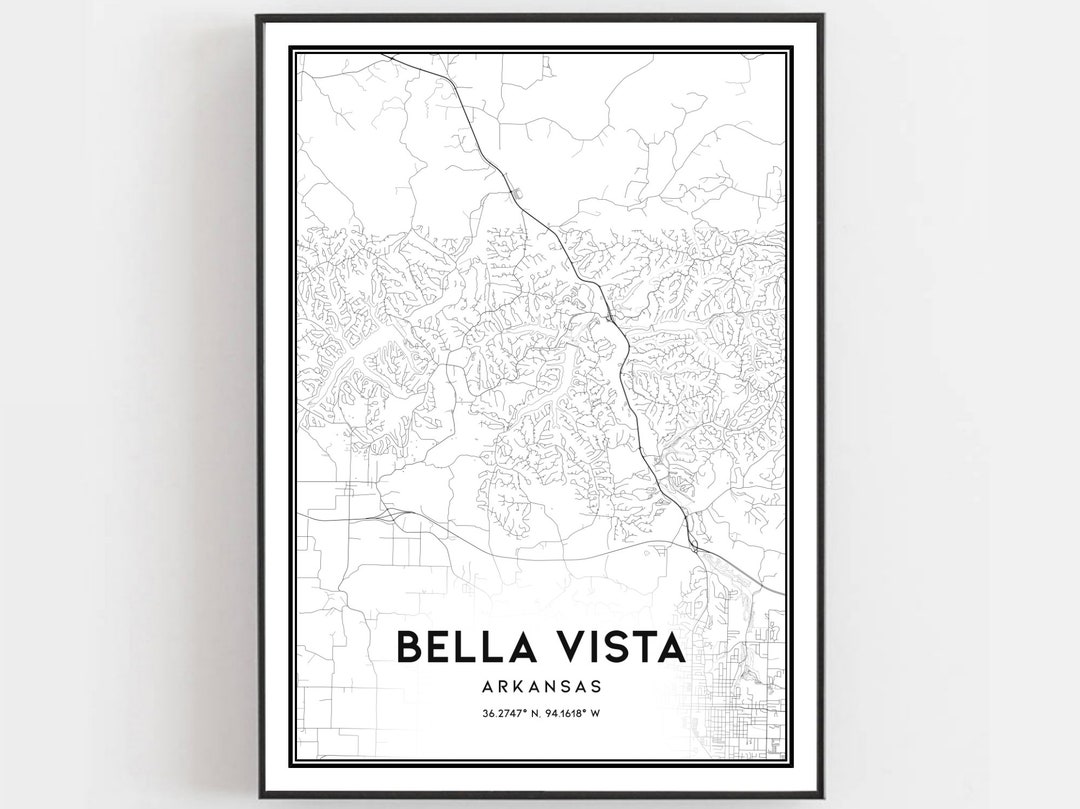 Bella Vista Map Print, Bella Vista Map Poster Wall Art, Ar City Map