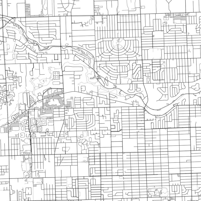 Garden City Map Print Garden City Map Poster Wall Art Mi Etsy UK