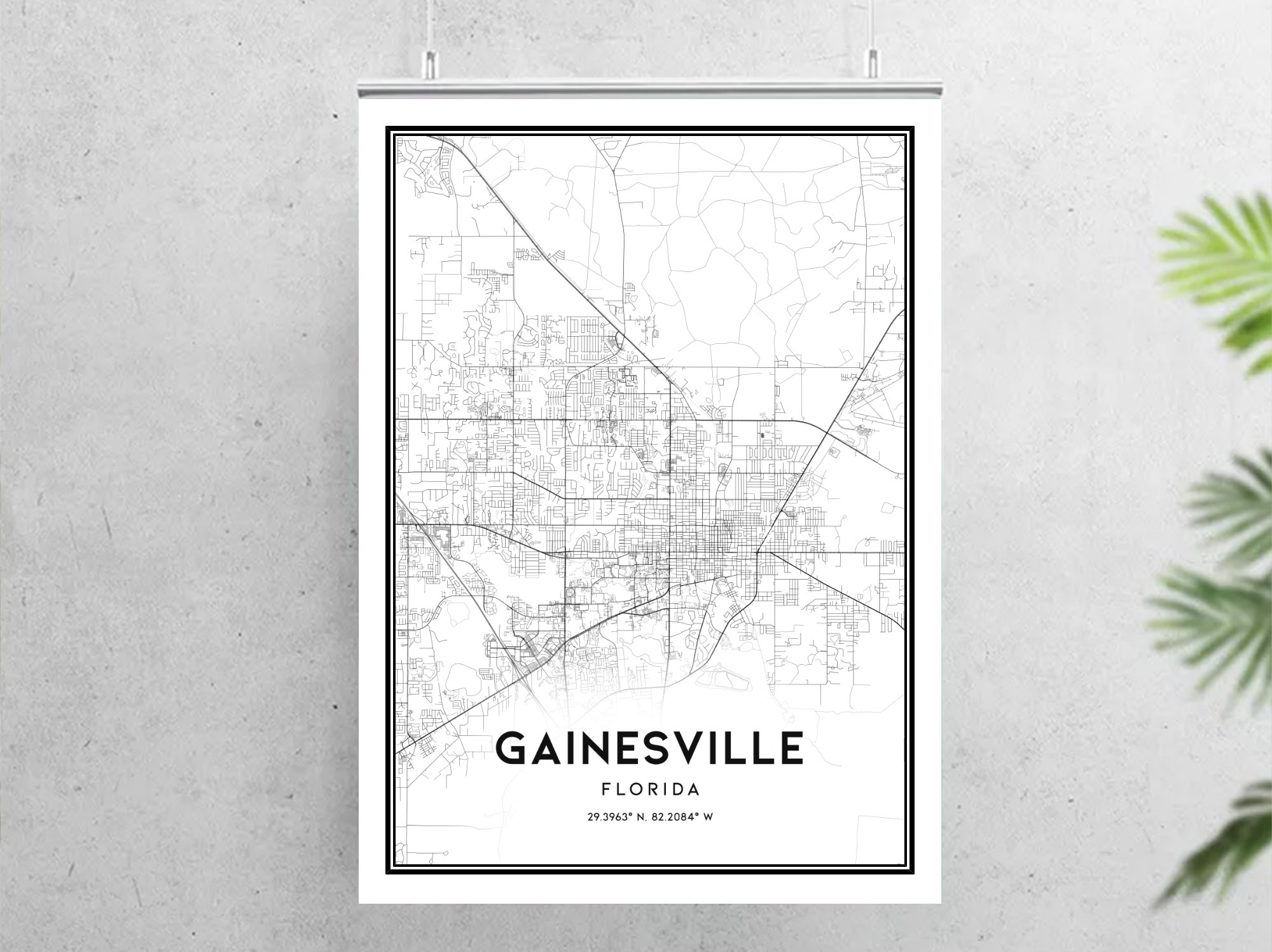 Gainesville Map Print Gainesville Map Poster Wall Art Fl | Etsy