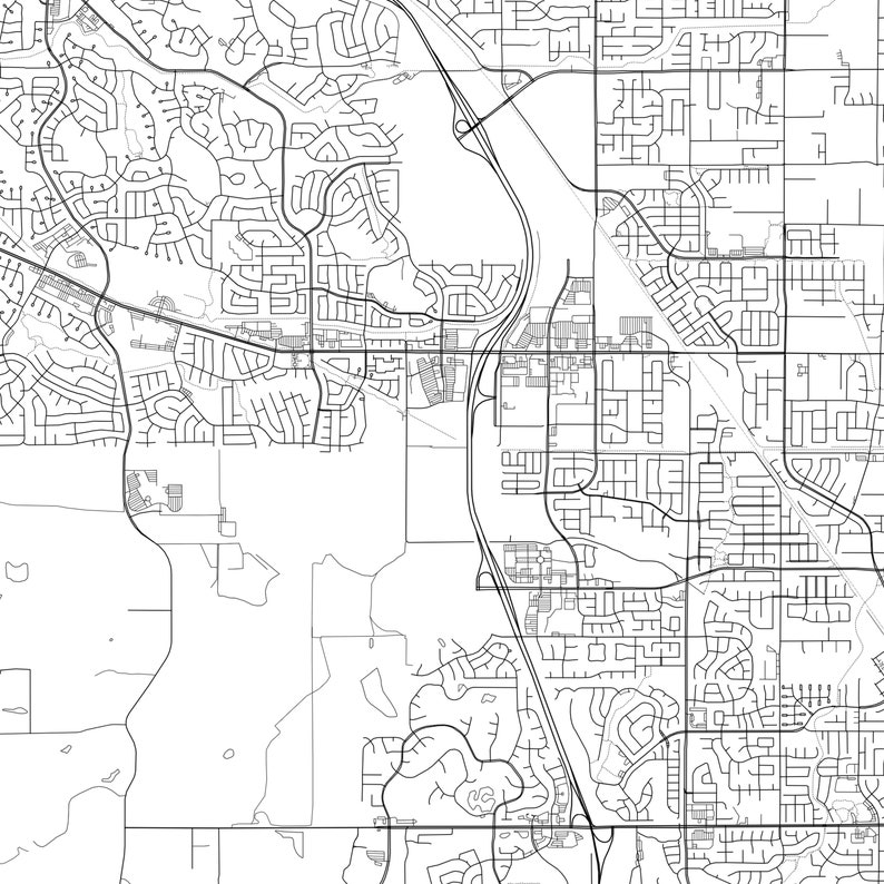 Brentwood Map Print Brentwood Map Poster Wall Art Ca City Etsy