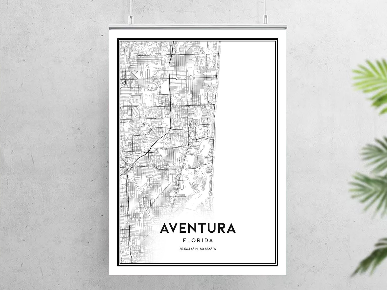 Aventura Map Print Aventura Map Poster Wall Art Fl City Map - Etsy
