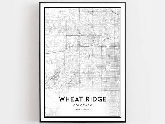 Wheat Ridge Map Print Wheat Ridge Map Poster Wall Art Co | Etsy