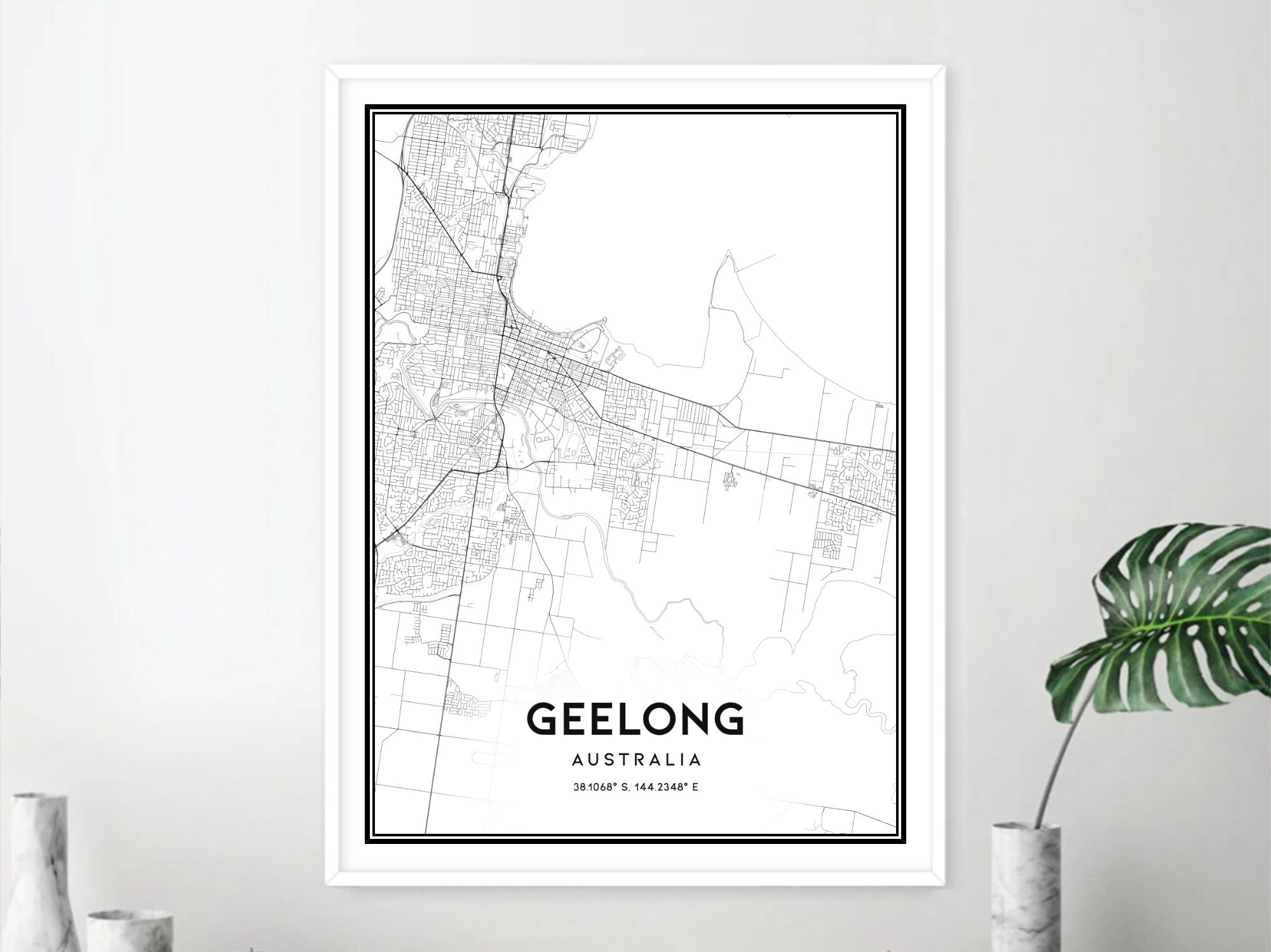 Geelong Map Print Geelong Map Poster Wall Art Geelong City Etsy