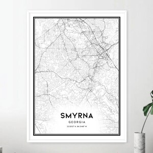 Smyrna Map Print, Smyrna Map Poster Wall Art, Ga City Map, Georgia ...