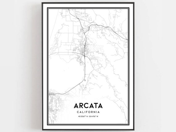 Arcata Map Print, Arcata Map Poster Wall Art, Ca City Map, California Print  Street Map Decor, Road Map Gift, B1785 - Etsy