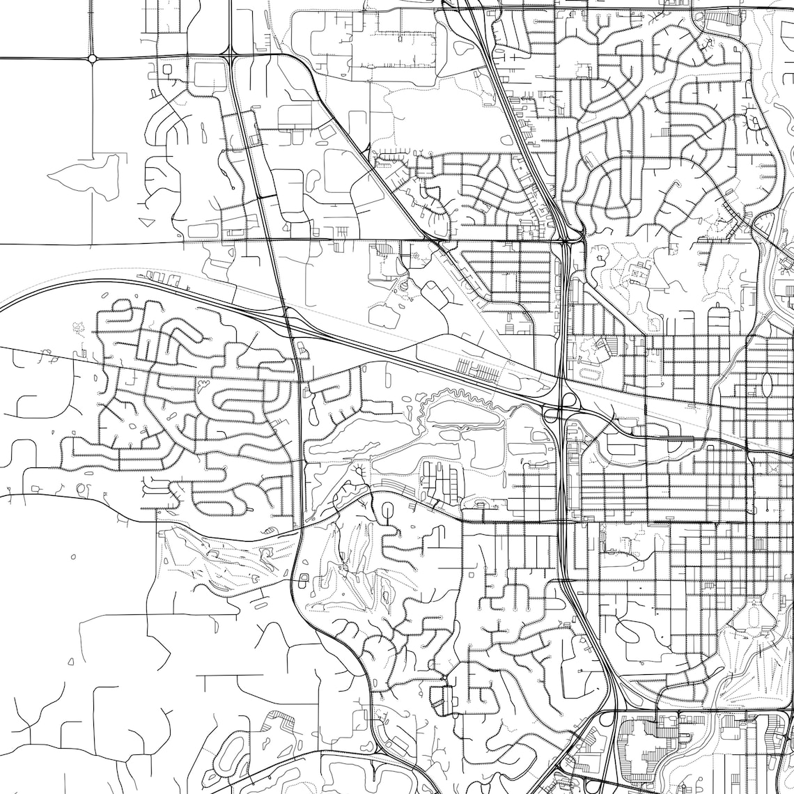 Rochester Map Print Rochester Map Poster Wall Art Mn City Etsy