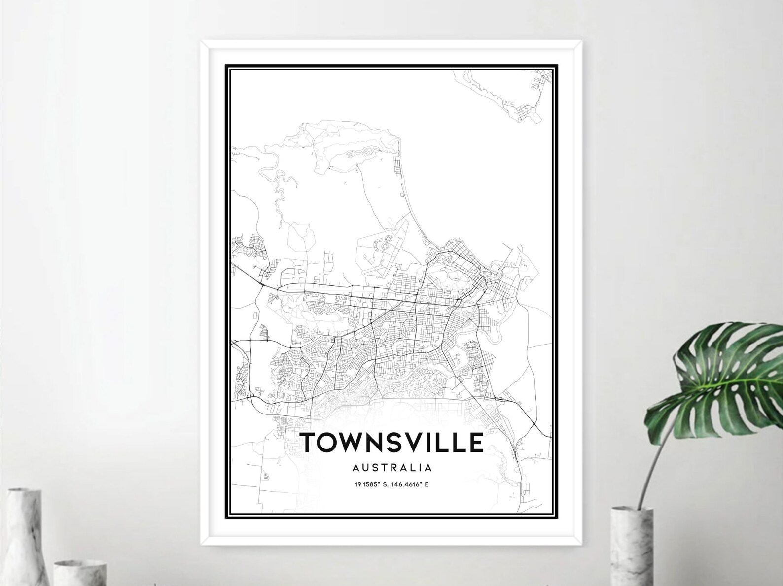 Townsville Map Print Townsville Map Poster Wall Art Etsy