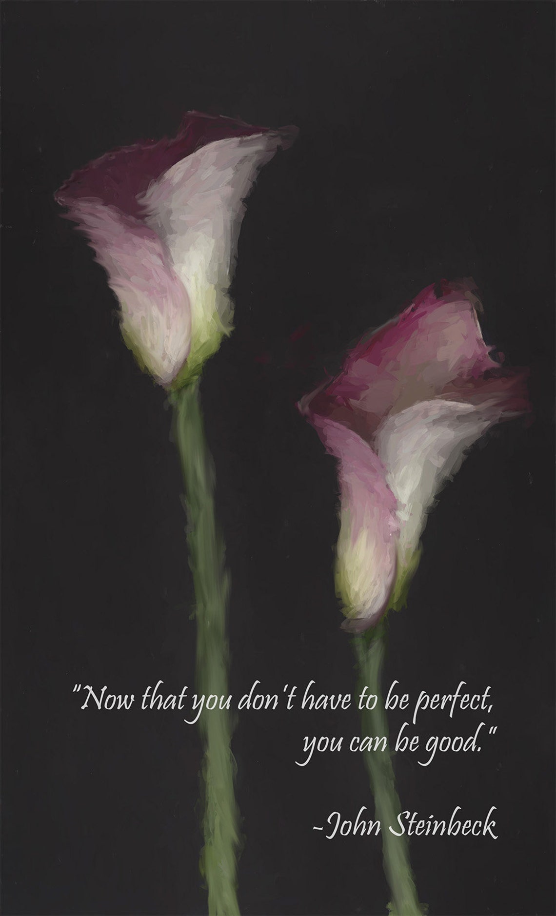 Motivational Quote. Floral Art. Calla Lily. Literature. Home Etsy