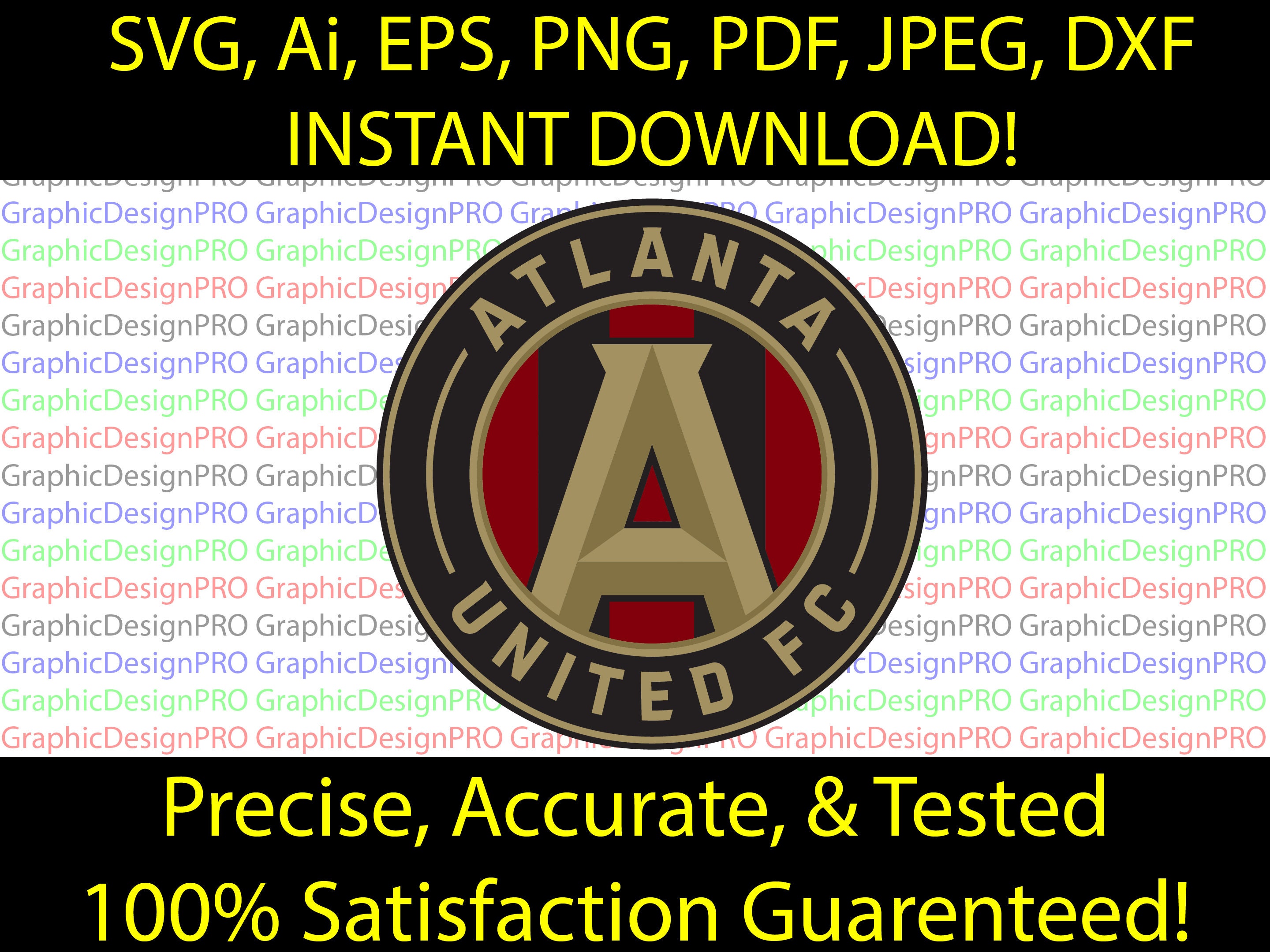 Atlanta United Fc Svg Atlanta United Svg Mls Soccer Team Etsy