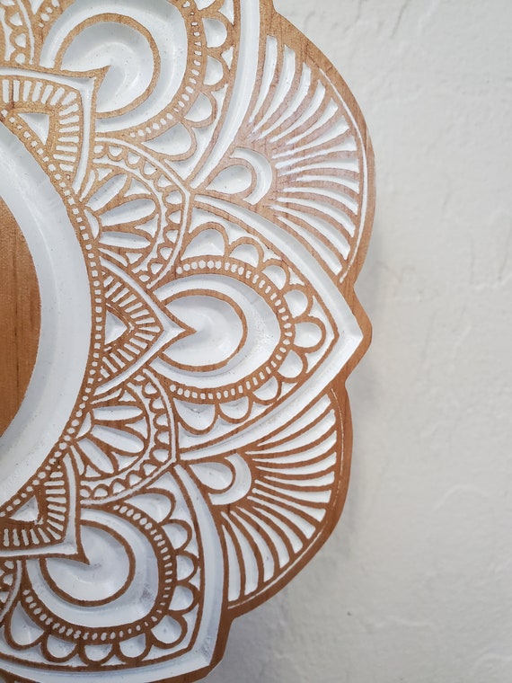 Wood Carved Om Lotus Flower of Life Mandala Wall Art Crown Chakra Gift Spiritual Geometric Wall Art Meditative Wall Decor Etsy Canada