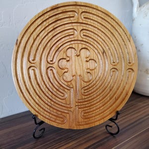 Chartres Wood Carved Finger Labyrinth II, Meditation Chartres Labyrinth ...