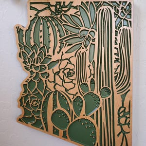 Arizona Map Wall Art, Wood Carved Arizona Wall Decor, Arizona Map Sign, Carved Wood Arizona Wall Sculpture