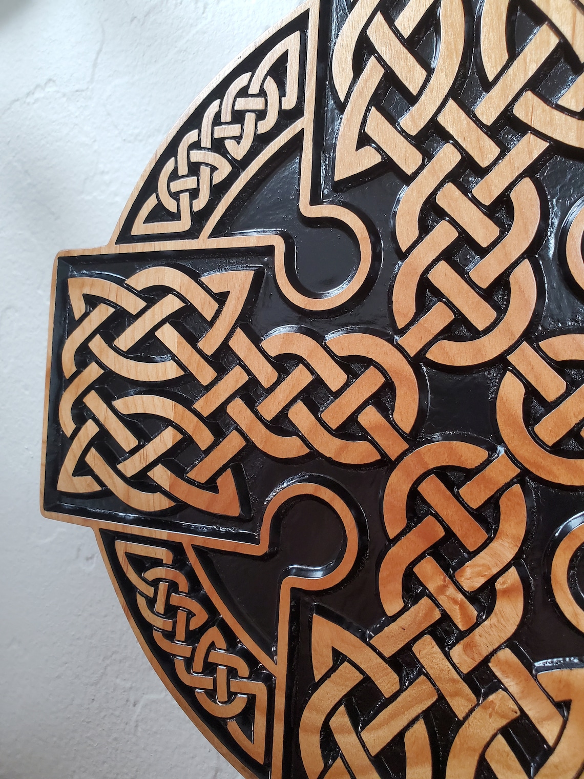 Wood Carved Celtic Cross Wall Art Christian Cross 3D Wall Etsy