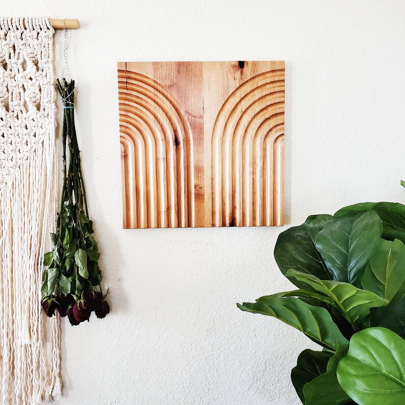 Modern Arch Wall Art Carved Wood Modular Art Wood Arch Wall Etsy