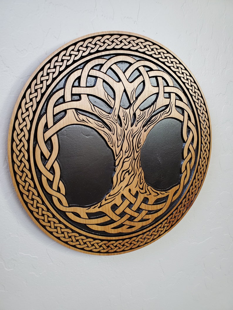 Wood Carved Tree of Life Wall Art Celtic Tree of Life Wall Etsy