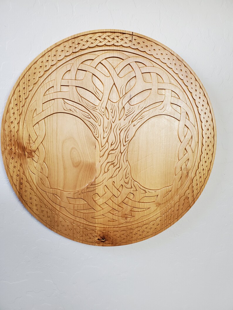 Wood Carved Tree of Life Wall Art Celtic Tree of Life Wall Etsy