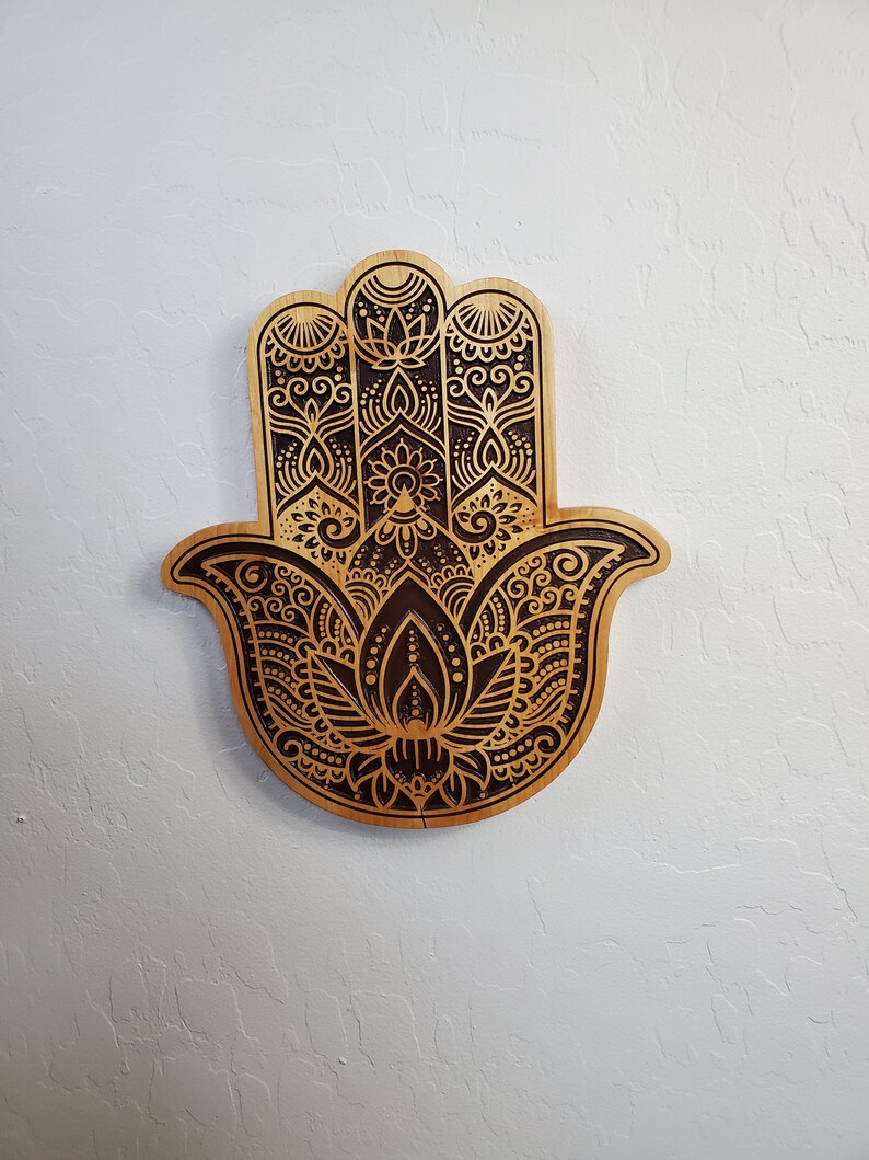 Wood Carved Hamsa Hamsa Wall Art Hamsa Wall Decor Hamsa Etsy