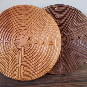 Chartres Wood Carved 11 Circuit Finger Labyrinth, Meditation Chartres ...