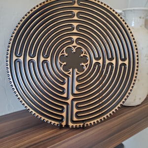 Chartres Wood Carved 11 Circuit Finger Labyrinth, Meditation Chartres ...