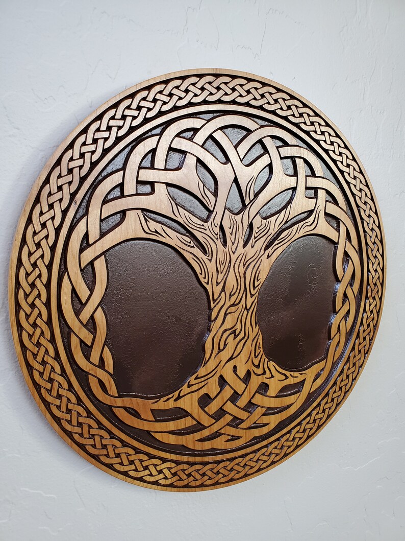 Wood Carved Tree of Life Wall Art Celtic Tree of Life Wall Etsy