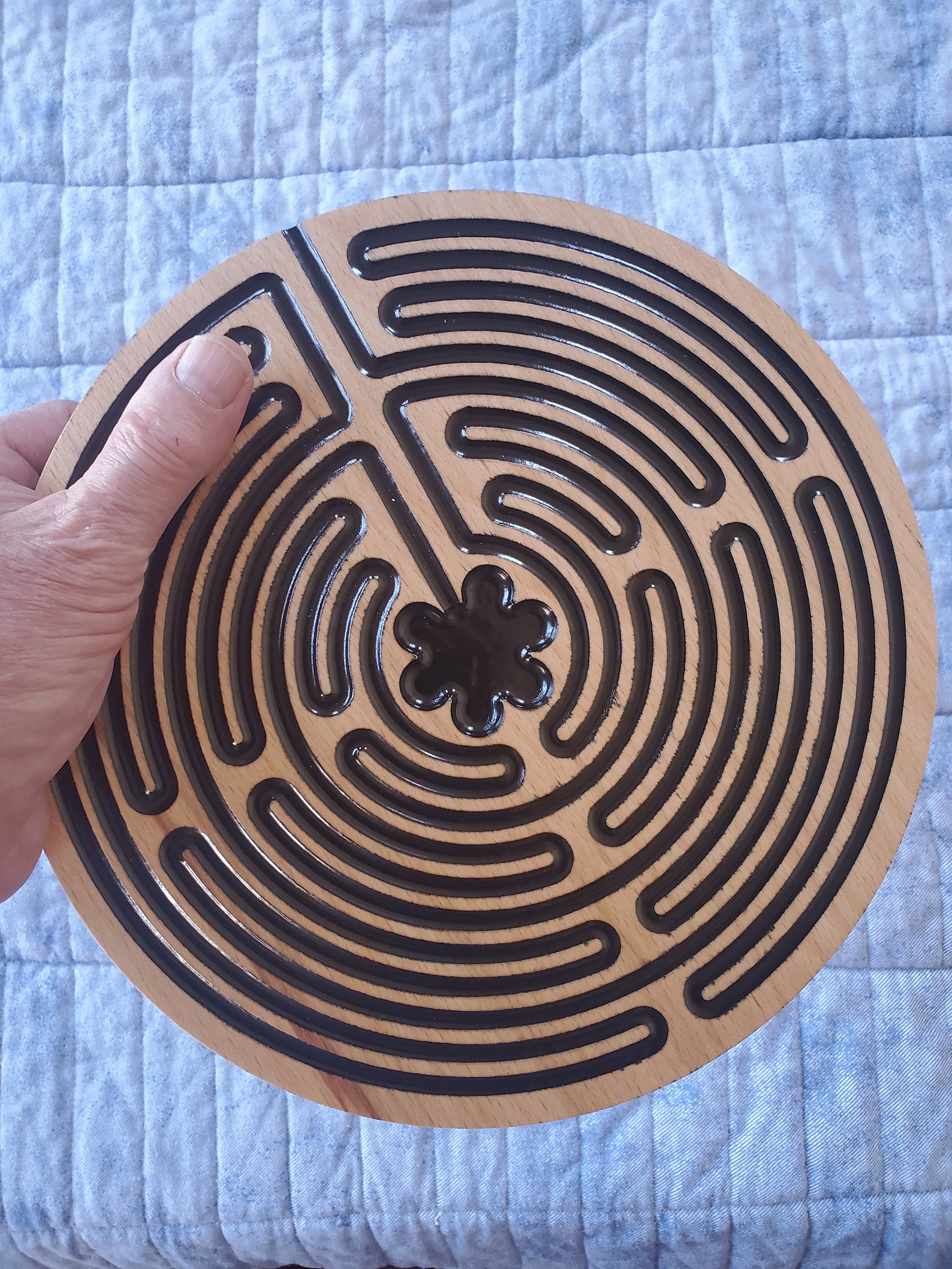 Chartres Wood Carved Finger Labyrinth Meditation Chartres Labyrinth ...