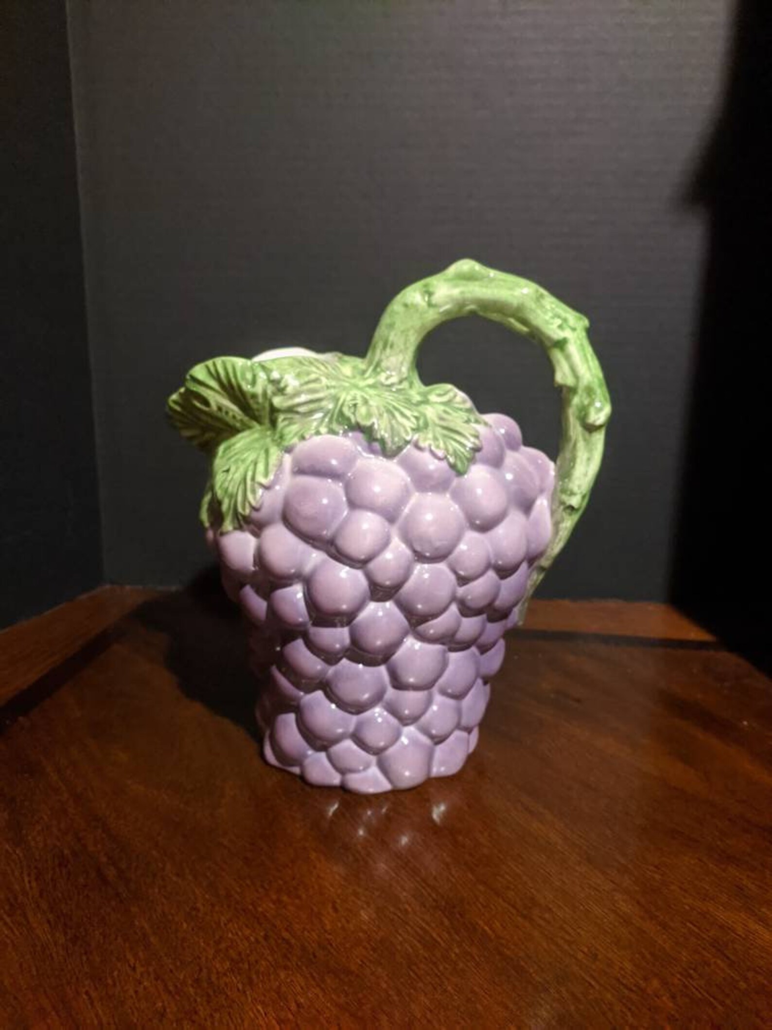 Vintage Ceramic Grape Cluster Pitcher made in Italy Etsy