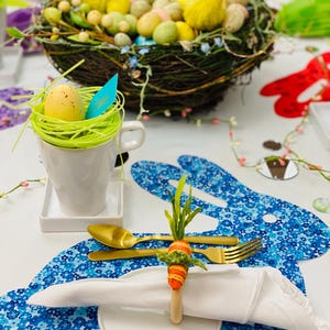 Napkin Rings-Easter Napkin Rings - Set Of 4// Sweet Little Carrot-Set of 4//Easter Decor//Easter Table Decor//