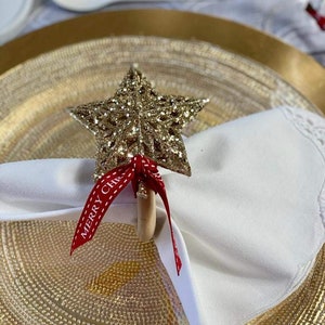 Napkin Rings // Christmas Napkin Rings //Set of 4 //Holliday decoration //Holiday dinner decoration // Table decor