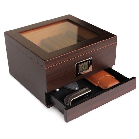 Etablering desinfektionsmiddel Vise dig Humidor Glass Top Handcrafted Cedar With Front Digital - Etsy