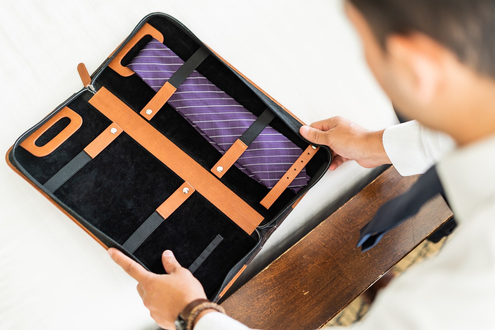 Travel Tie Case Vegan Leather 6 Neck Tie Organizer by Case Etsy