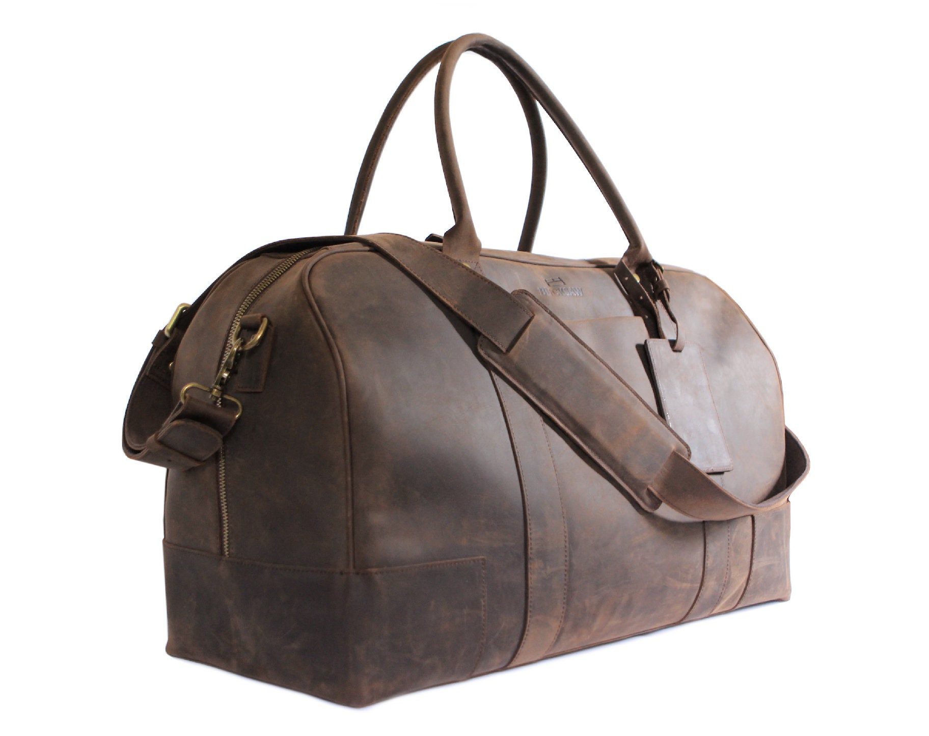 Bucksaw Travel Leather Duffel Bag Full Grain Premium Leather Etsy