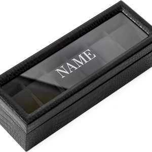Elegant Crocodile Finish Watch Box with Real Glass by Case Elegance