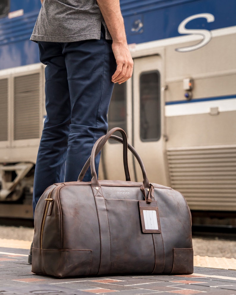 Bucksaw Travel Leather Duffel Bag Full Grain Premium Leather Etsy