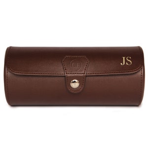 Bruine vegan leren horlogerolhouder van Case Elegance