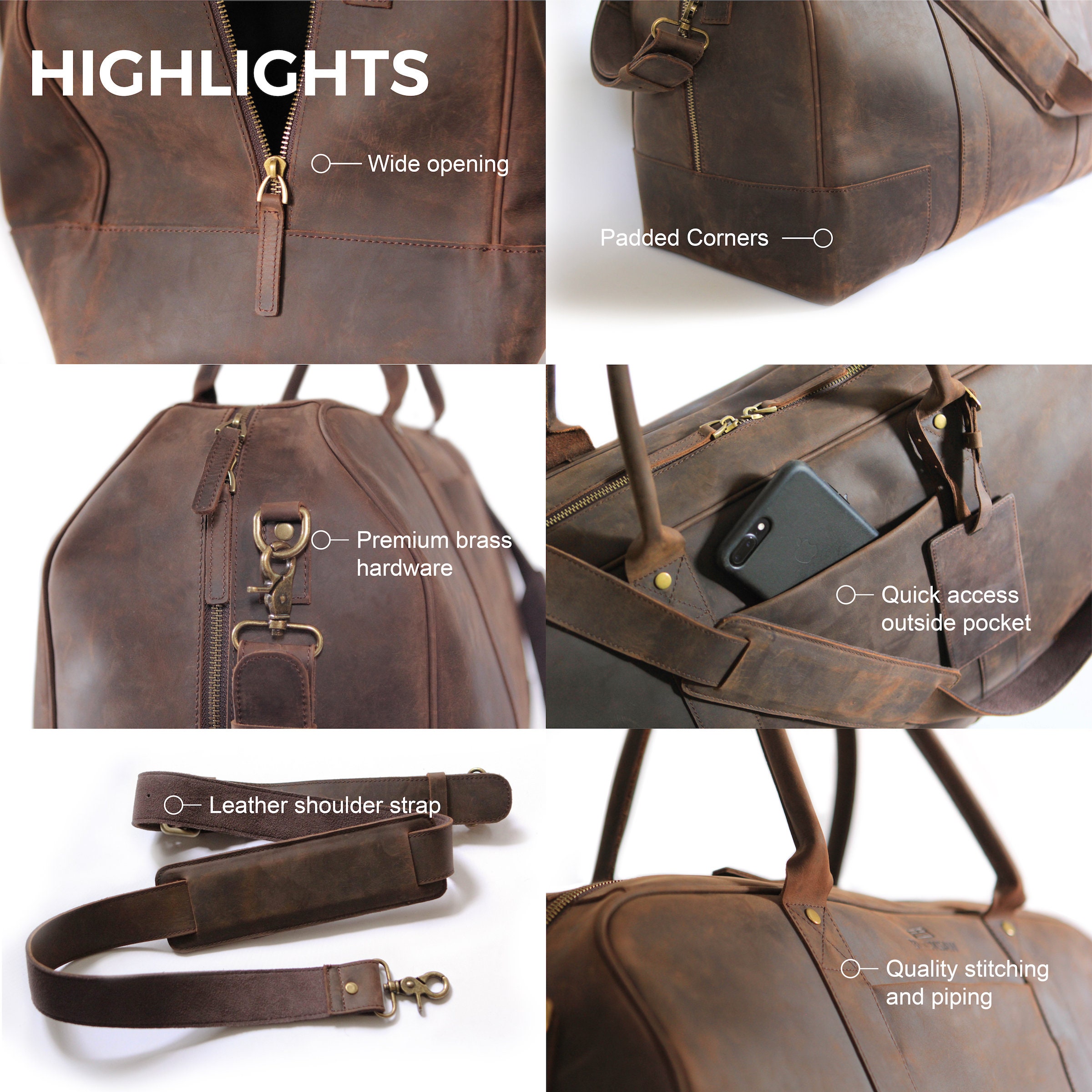 Bucksaw Travel Leather Duffel Bag Full Grain Premium Leather | Etsy