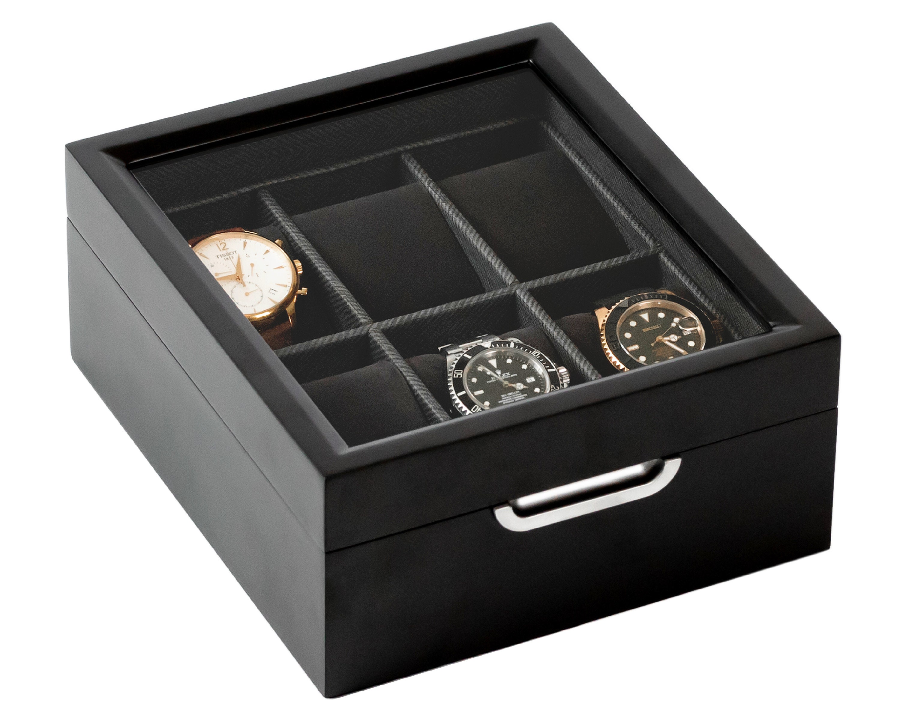 24 Slots Portable Aluminum Watch Storage Box Case Display Watch Bracket  Clock Watch Clock Box Storage Box Suitcase Tool Case