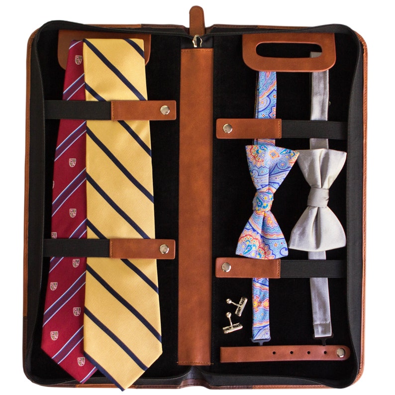 Travel Tie Case Vegan Leather 6 Neck Tie Organizer by Case Etsy