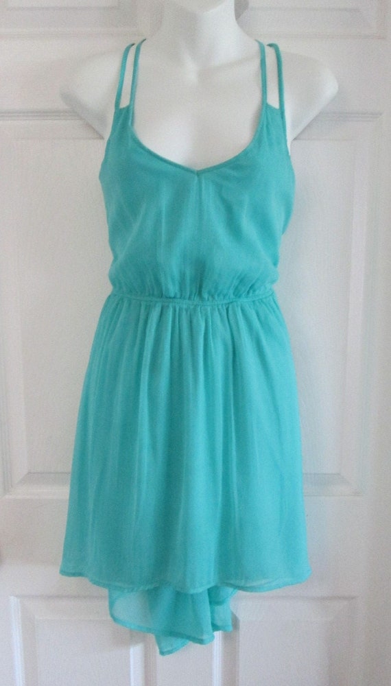 BERSHKA "with Love" Strappy Flowy Turquoise Skater Style Party Dress (L) -  Etsy