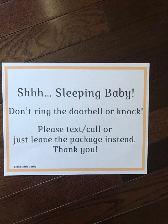 Shhh... Baby Sleeping Door Sign | Etsy