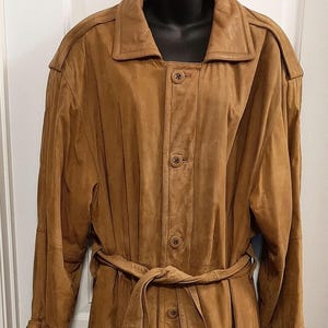 Trench-coat Danier en cuir pour hommes doublé beige moyen