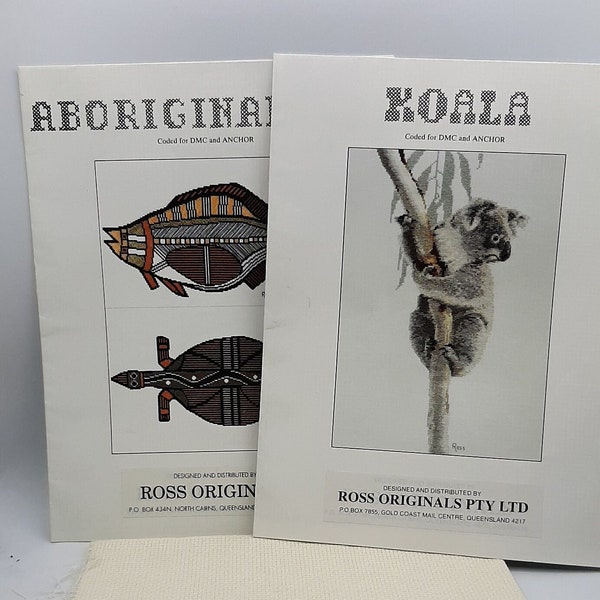 Aboriginal Art & Koala Designed Ross Originals Queensland Cross Stitch Pattern