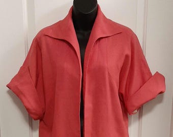 Vintage 1960's Original Lilli Diamond of California Pink Short Sleeve Duster