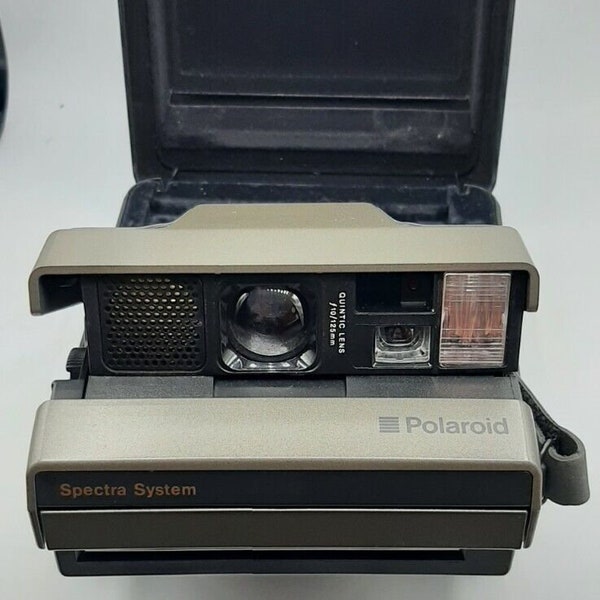 Vintage Polaroid Camera Spectra System Foldable In Case With Polaroid 600 Film READ