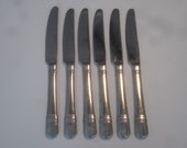 Oneida Heirloom Astragal Flatware 6 Glossy Dinner Knives - Oneida 18 10 China