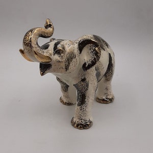 vintage ESD Lefton MCM trompe d&#39;éléphant or noir blanc W2064 5 1/2 de haut Japon
